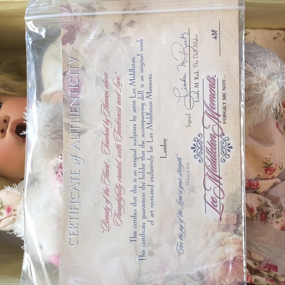 Lamby Lee Middleton Moments Floral Doll with Teddy Bear - Picture 6 of 8